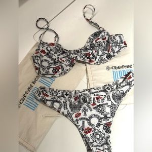 Chrome Hearts x Dipped in Blue Matty Boy Two Piece Bikini Bathing Suit Size XS